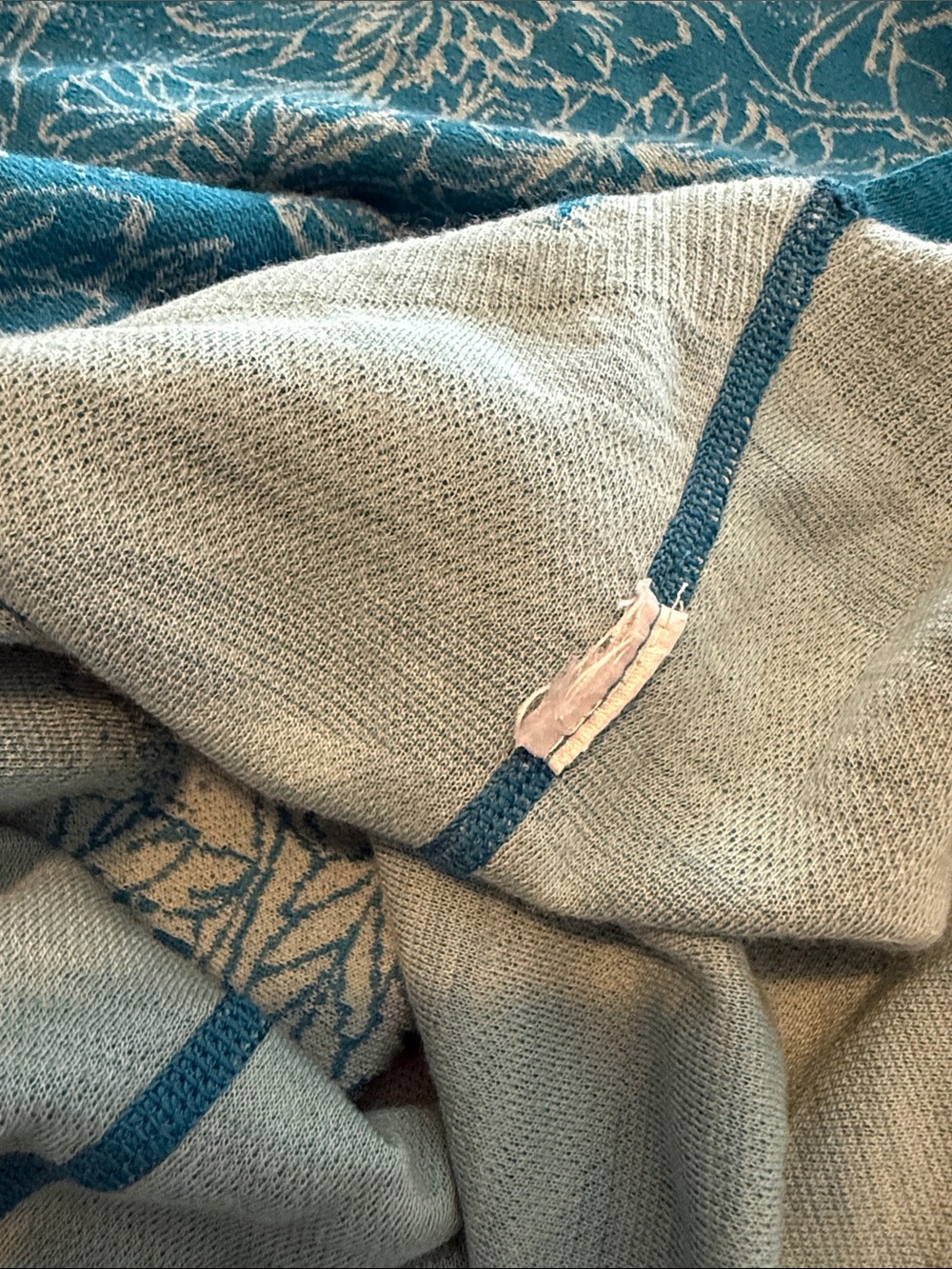 Smartwool Ocean Abyss/Wave Blue Floral Scape Merino Intraknit - Picture 6 of 10